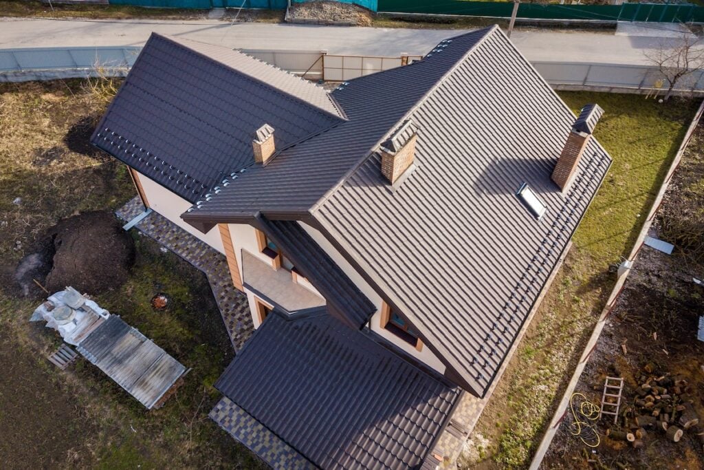Aerial view of a FL home with metal roofing system