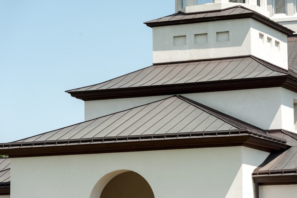 Modern house with metal roofing
