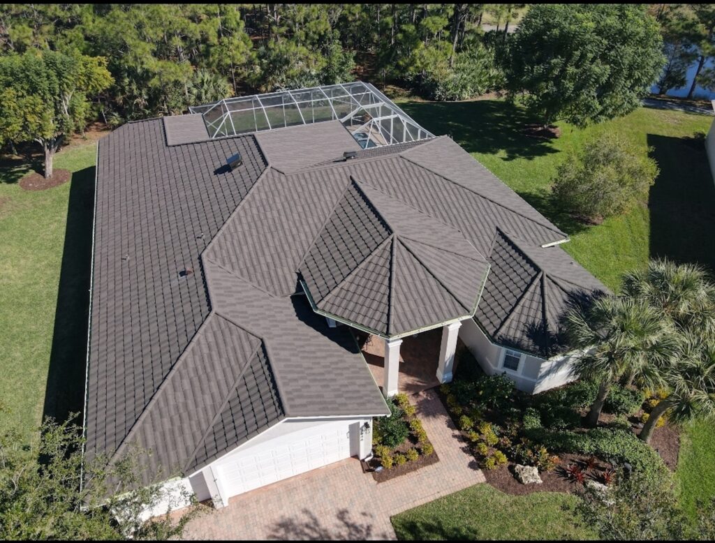 aerial view of tile roofing