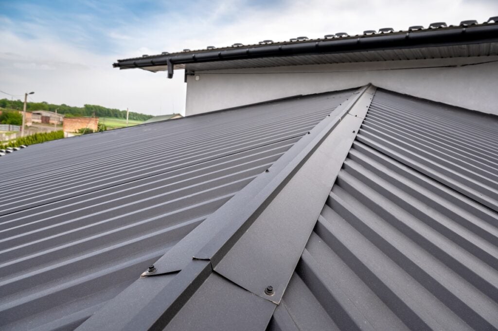 Close-up of a metal roof