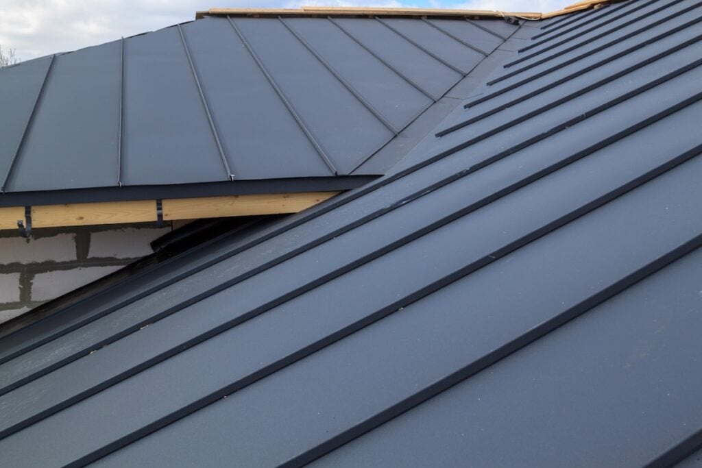 Matte black metal roof color