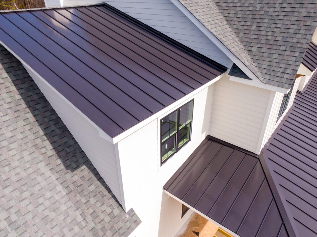 brown metal seam roofing