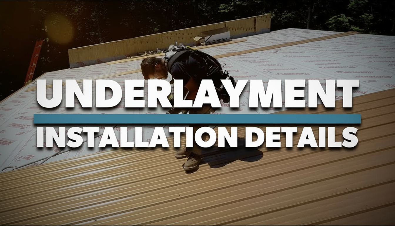 Professional roofing contractor installing metal roof underlayment on residential home
