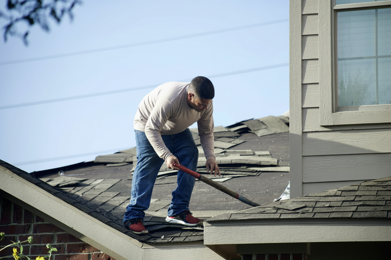 Professional roofing contractor installing quality materials