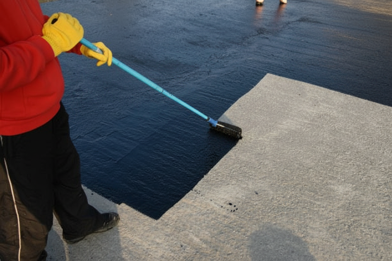 Roofing professionals applying protective coating to prevent humidity damage on Florida home