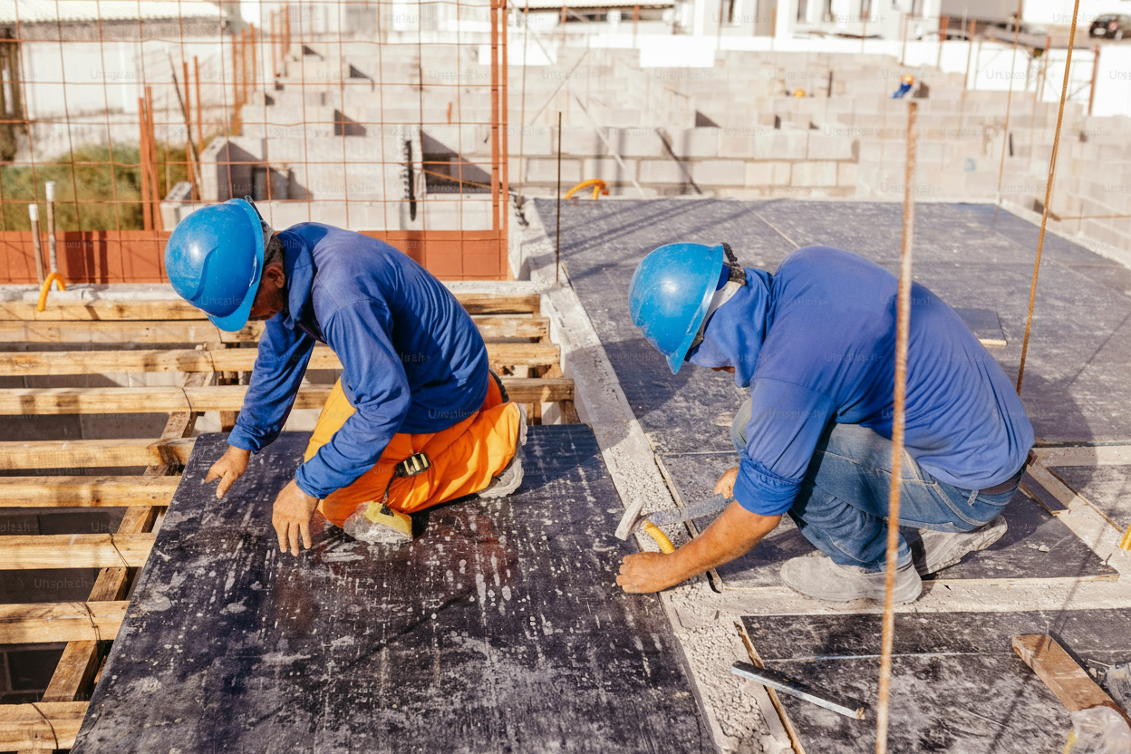 Team of professionals inspecting and maintaining a commercial roof