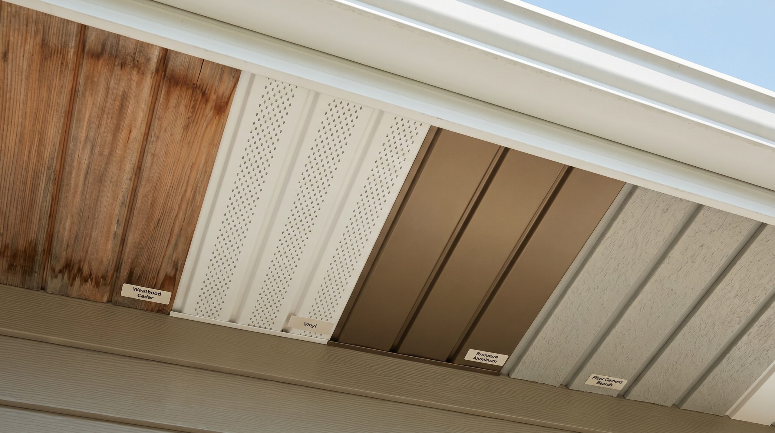 Comparison of different soffit materials wood vinyl aluminum fiber cement